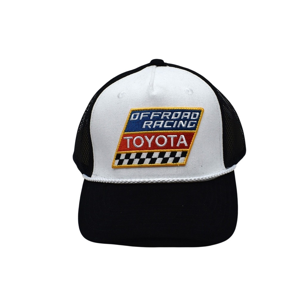 Toyota Off-Road Racing Rope Trucker Snapback Hat‎ Cap Black White Patch OSFA NEW